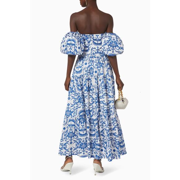 NEW Borgo de Nor Julia Cotton Dress Venezia blue size US 8 / UK 12 - Picture 7 of 16